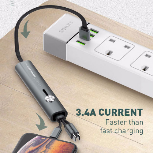 LDNIO 3 IN 1 Stick management Mini Cable 30cm maximum 5.8A