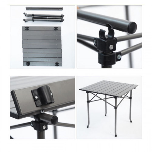 Outdoor Folding Aluminum Alloy Portable Beach Picnic Tables And Chairs 5 Pcs/set