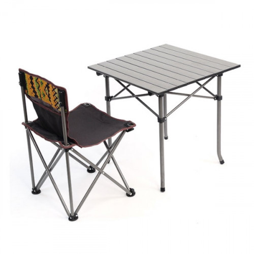 Outdoor Folding Aluminum Alloy Portable Beach Picnic Tables And Chairs 5 Pcs/set