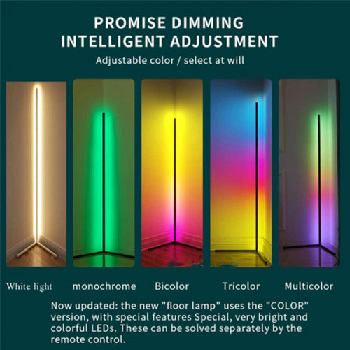 RGB Floor Light, LED Dimmable Corner Floor Lamp with Remote Control ( Pack Of 2 )