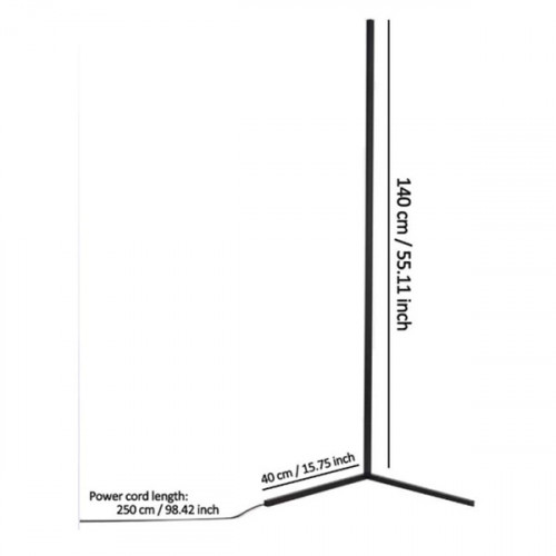 RGB Floor Light, LED Dimmable Corner Floor Lamp with Mobile Application and Remote Control