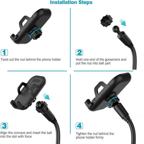360 Degree Rotation Adjustable Car Cup Holder Phone Mount