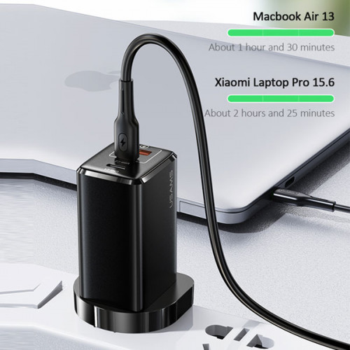 USAMS 65W Mini Fast Charger with 3 Port ( UK Pin )