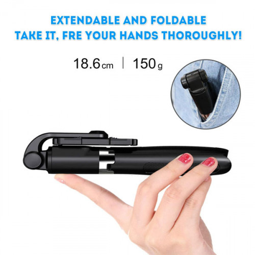 Selfie Stick Tripod, Extendable Bluetooth Selfie Stick with Detachable Wireless Remote