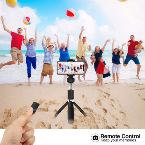 Selfie Stick Tripod, Extendable Bluetooth Selfie Stick with Detachable Wireless Remote