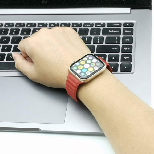 Apple Watch Leather Link Band For 42MM / 44MM - Red