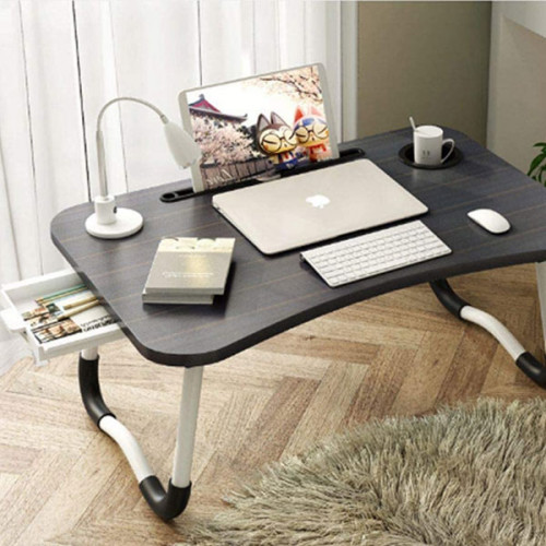 Multi-Purpose Wooden Laptop Desk Table with Storage Drawer - Green