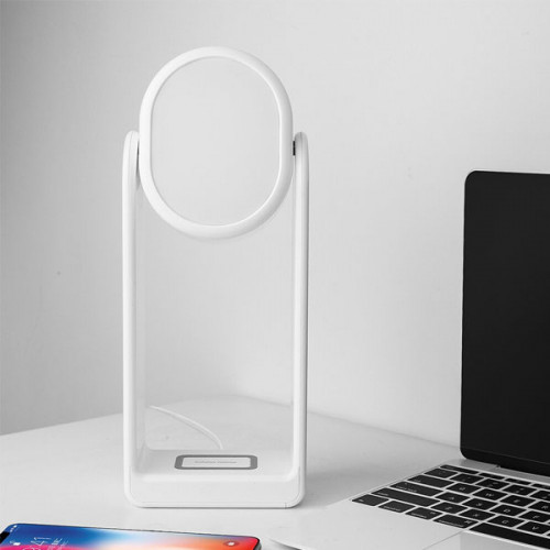 Multifunctional LED Smart Touch Desk Lamp Wireless Charger Makeup Mirror 360° Rotation 3-Level Brightness For Home Office