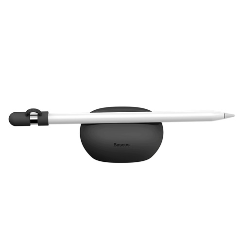 Baseus Silicone Holder Base Desk Stand + Cap for Apple Pencil - Black
