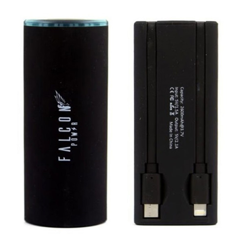 Falcon Power Charging Station 8 Batteries with Lightning & Tybe-C Cables - Black