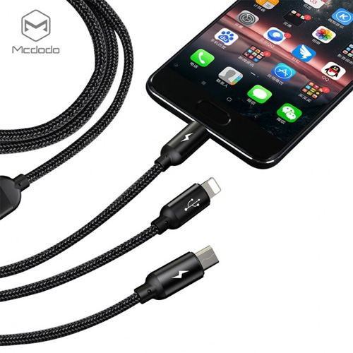 Mcdodo 3 in 1 Lightning + Micro USB + Type-C Cable 