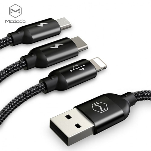 Mcdodo 3 in 1 Lightning + Micro USB + Type-C Cable 