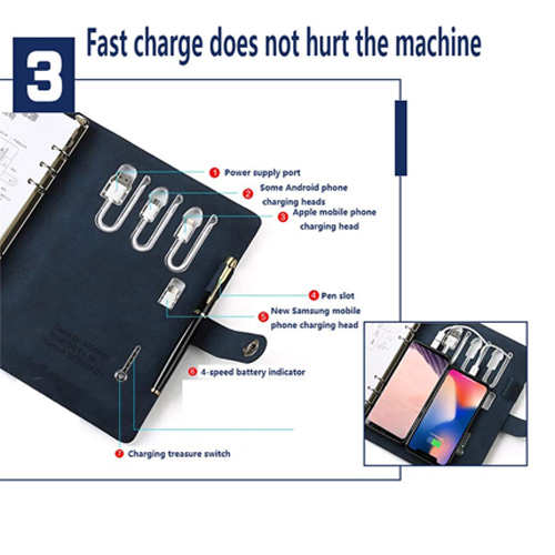 BADOW 4000 mAh Wireless Power Bank with 8 GB Flash Drive Note Book 