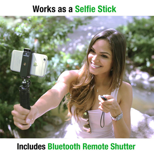 Flexible Mini Tripod For All Smart Phones & Cameras - Black