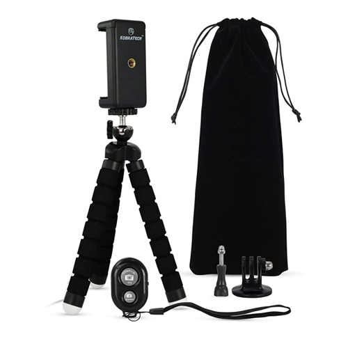 Flexible Mini Tripod For All Smart Phones & Cameras - Black