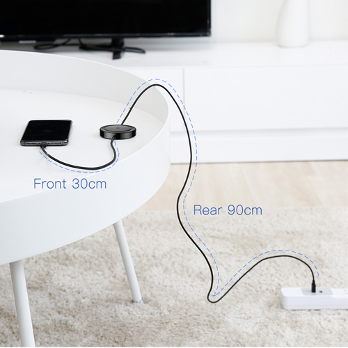 Baseus Cable with Wireless Charger For iPhone XS , iPhone XS Max , iPhone X  - White