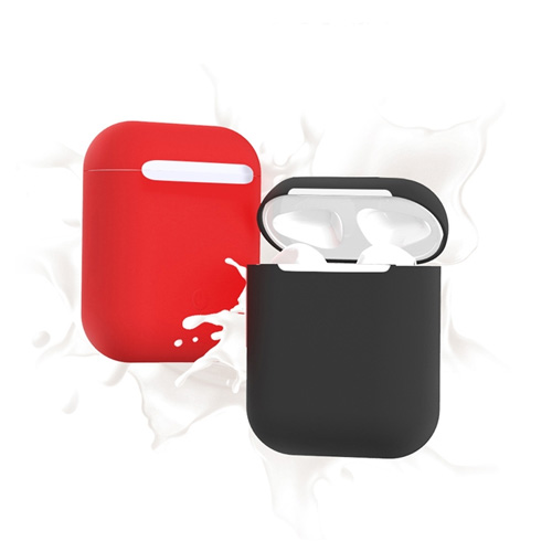 3 in 1 Protective Silicon Apple Airpods Case ( Black , Red , Blue )
