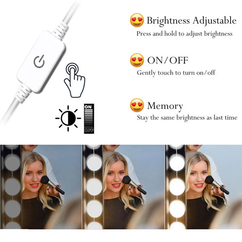 Vanity Mirror LED Lights Kit with 10 Dimmable Bulbs for Makeup (Mirror Not Included)