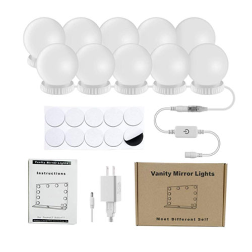 Vanity Mirror LED Lights Kit with 10 Dimmable Bulbs for Makeup (Mirror Not Included)