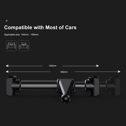 Baseus Adjustable Headrest Mount Backseat Car Mobile Holder 360 Rotation for (4.7" to 12.9") Mobile & Tablets - White