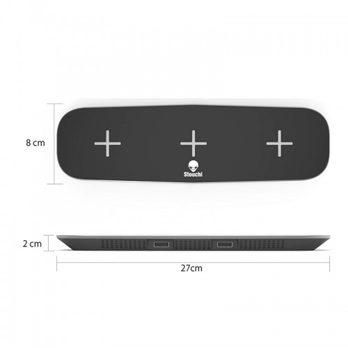 3 in 1 Qi WIreless Charging Pad For iPhone X , iPhone 8 , S8 , Note 8 - White