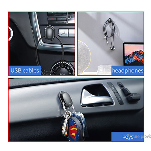 Baseus Self-adhesive Car Home Organizer Wall Hook Hanger (Pack of 4 )