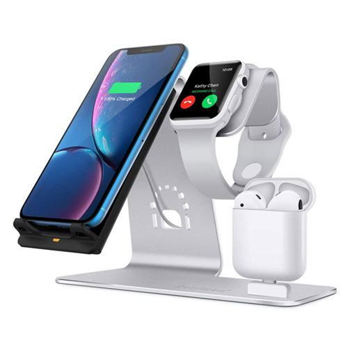 3 in 1 Aluminum Wireless Charger For iPh...