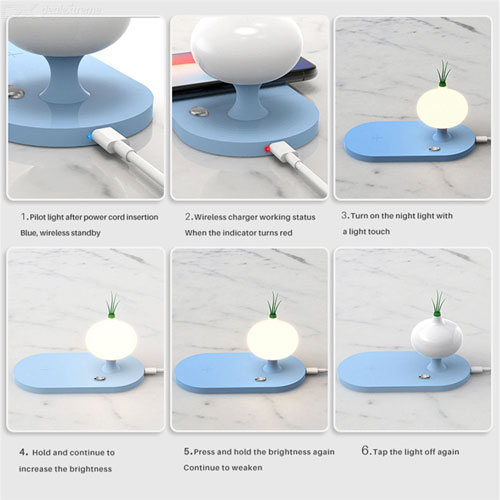 Fast Charging Pad Wireless Charger with Night Light