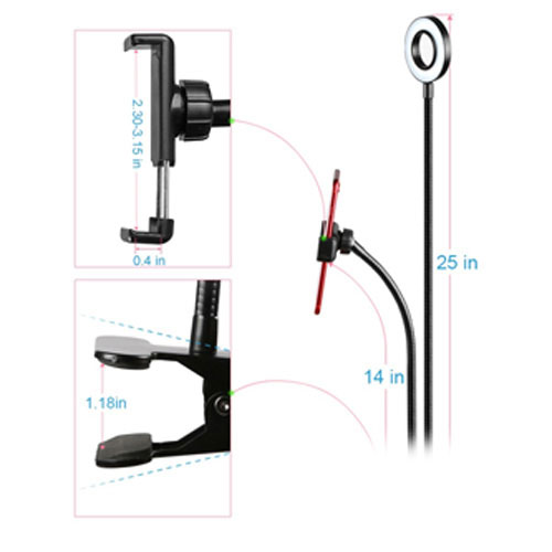 Ring Light with Table Stand and Mobile Holder For Videos , Photography and Live Stream