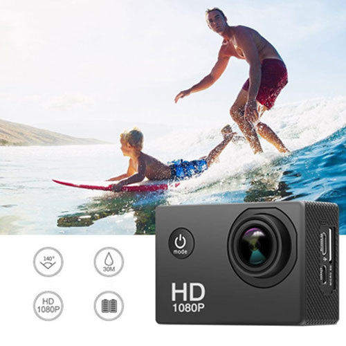 Rechargeable Waterproof 12MP 1080P 2 Inch LCD Screen 30m Sport Camera 