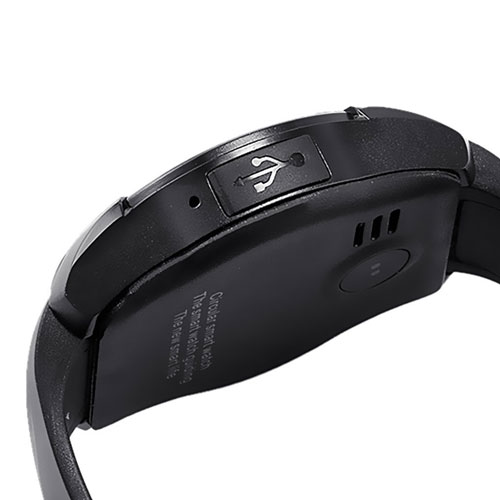 Touch Screen Smart Watch With Camera, Sim And Memory Card - Black