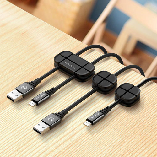 McDodo Silicone Charging Cable Organizer - Black