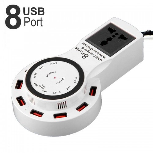 8 USB Charger with Wireless Charger and ...