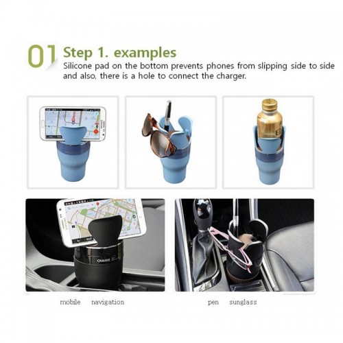 Multi Function 5 in 1 Car Multi Cup Holder 