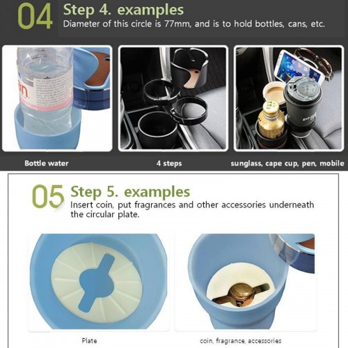 Multi Function 5 in 1 Car Multi Cup Holder 