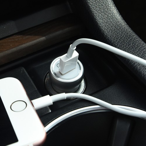 HOCO Qualcomm 2.0 Quick Charger Z4 Car Charger For All Smart Phones & Tablets - Silver