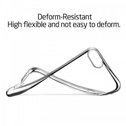 Electroplating Ultra Slim Lightweight Soft TPU Case with Free tempered Glass for iPhone 7 / 8 - Black