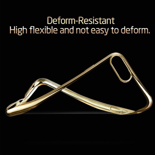 Electroplating Ultra Slim Lightweight Soft TPU Case with Free tempered Glass for iPhone 7 / 8 - Gold