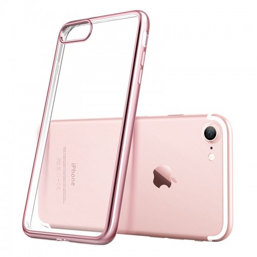 Electroplating Ultra Slim Lightweight Soft TPU Case with Free tempered Glass for iPhone 7 / 8 - Rose Gold Electroplating Ultra Slim Lightweight Soft TPU Case with Free tempered Glass for iPhone 7 / 8 - Rose Gold