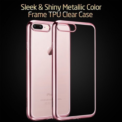 Electroplating Ultra Slim Lightweight Soft TPU Case with Free tempered Glass for iPhone 7 / 8 - Rose Gold Electroplating Ultra Slim Lightweight Soft TPU Case with Free tempered Glass for iPhone 7 / 8 - Rose Gold