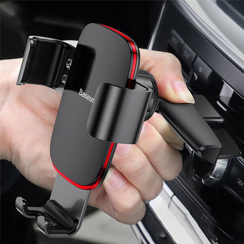 Baseus Metal Car Mobile Holder in Car CD Slot - Silver