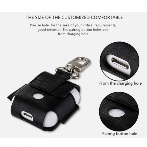 Premium PU Leather Protective Case for Apple AirPods - Black