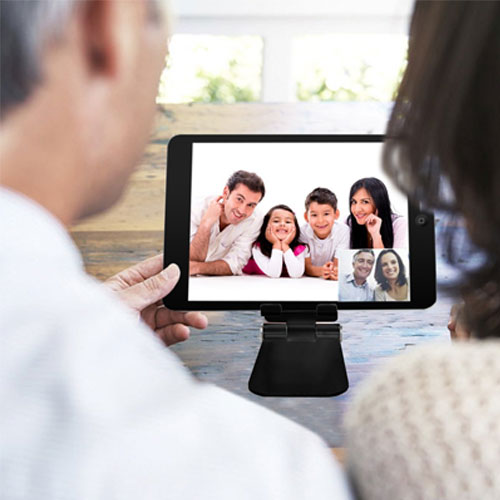 Universal Aluminum Adjustable & Foldable Stand For All Smart Phones - Black