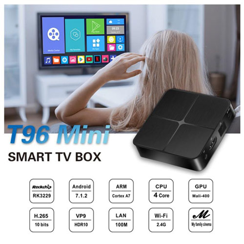 T96 Mini Android 7.1 Quad Core 4K Smart TV Box  with 2GB RAM 16GB HDD