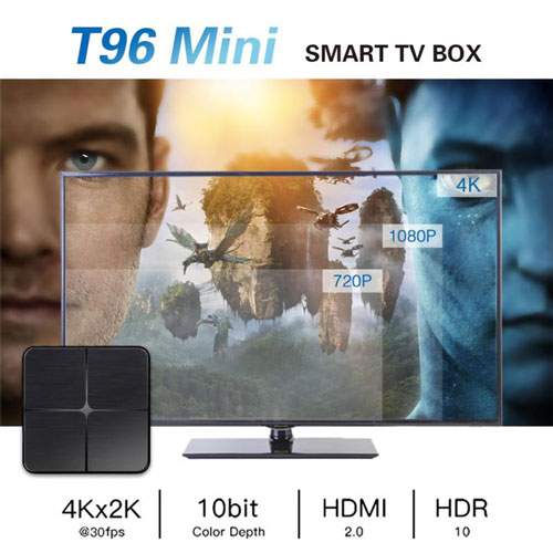 T96 Mini Android 7.1 Quad Core 4K Smart TV Box  with 2GB RAM 16GB HDD