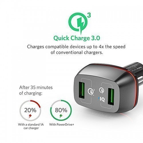 Anker 2 USB PowerDrive+ 2 with QC 3.0 -Black