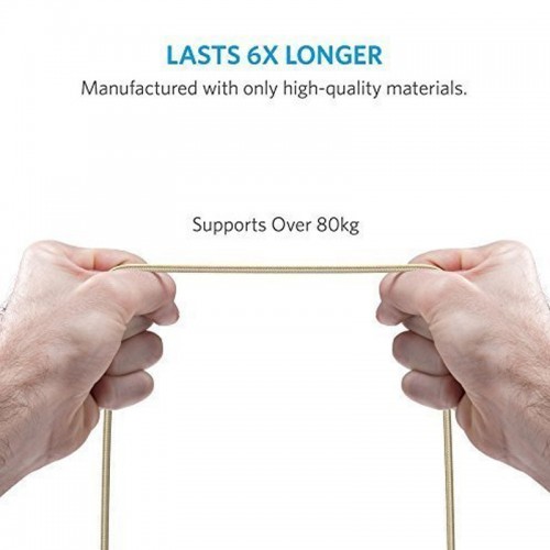 Anker PowerLine+ Lightning Cable For Apple Devices 1.8 Mtr - Gold