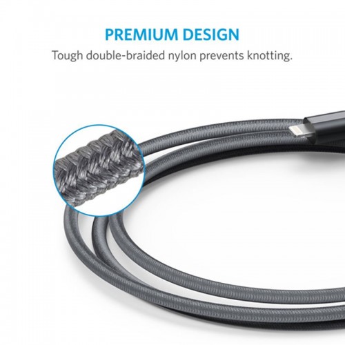 Anker PowerLine+ Lightning Cable For Apple Devices 1.8 Mtr - Gray