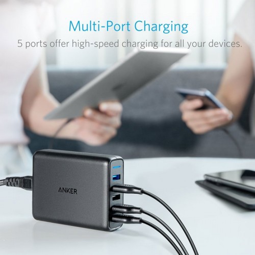 Anker PowerPort Speed 5 (Dual QC 3.0) -Black Anker PowerPort Speed 5 (Dual QC 3.0) -Black