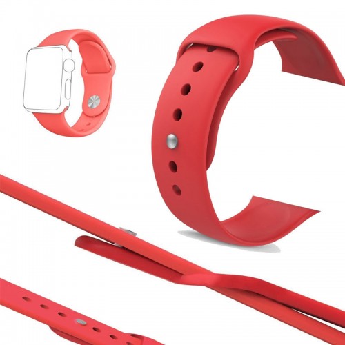 Silicon Soft Sports Watch Band For 42 MM / 44 MM Apple Watch - Red